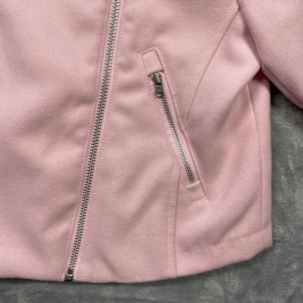 Gymboree Girls Butterfly Garden Pink Moto Jacket Lined Asymmetrical Zip Size M - Picture 3 of 12